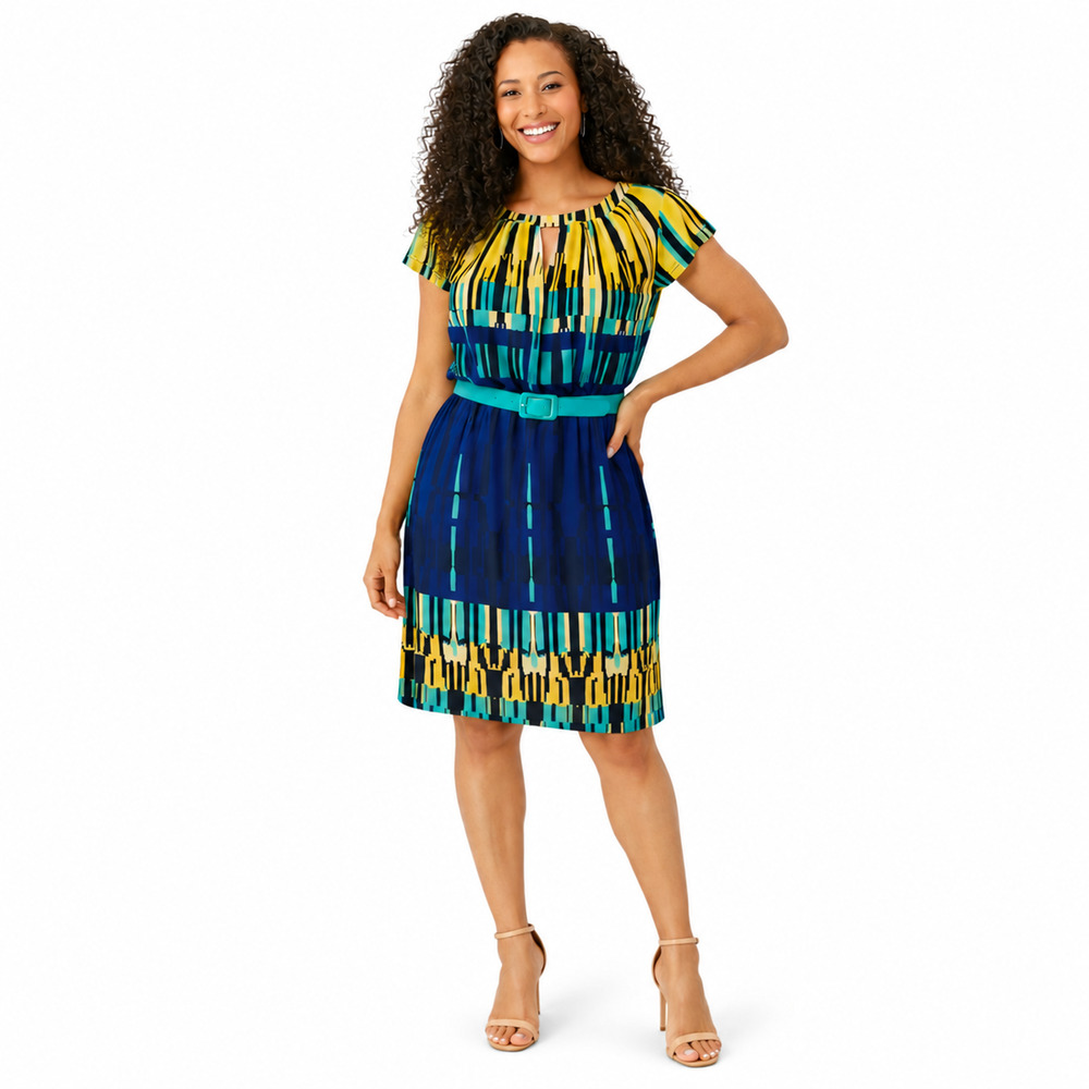 Madison Leigh Womens Dress Size 4 Multicolor Abstract Print Office Career Wear